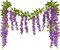 2 Pcs Wisteria Hanging Flowers Vines Purple Wisteria Flowers Vine Garland Artificial Wisteria Vines Hanging Flower Silk